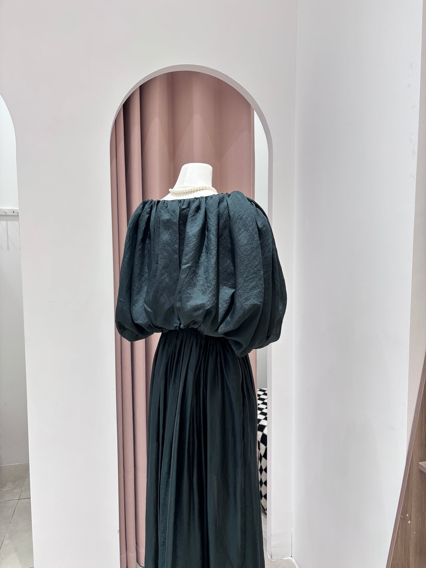 10352|泡泡袖长裙套装