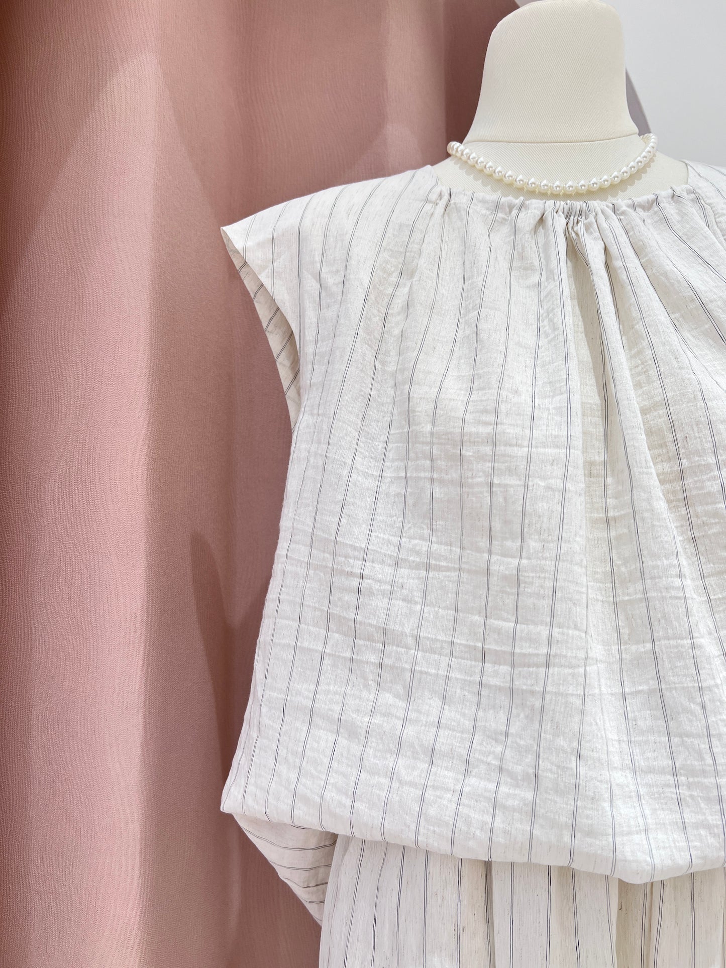 10876|慵懒条纹衬衫套装裤