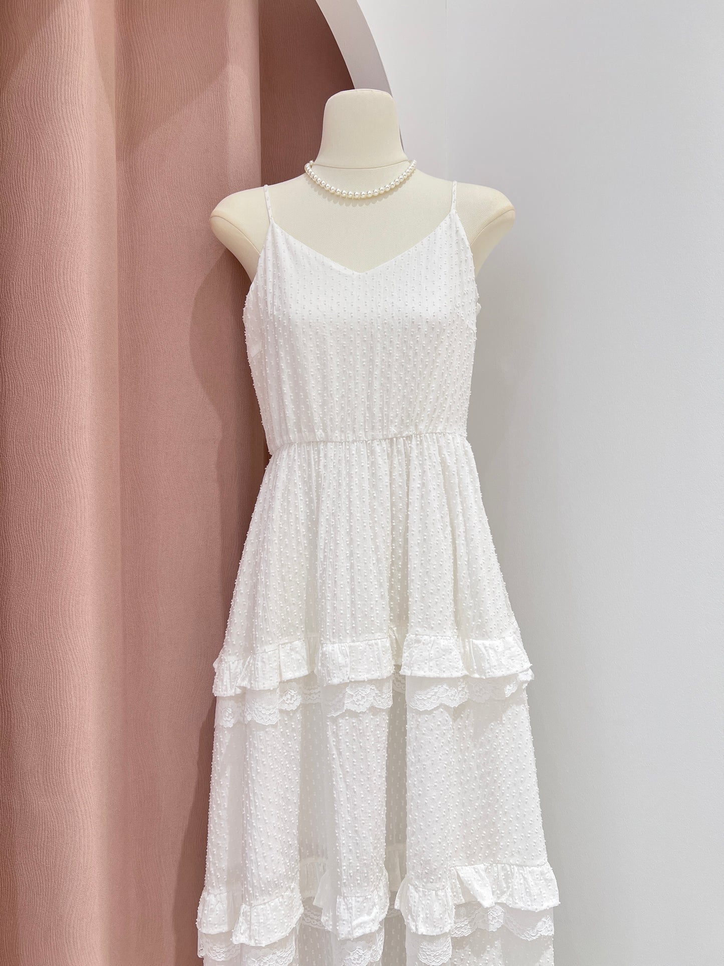 10737|法式浪漫吊带蛋糕裙