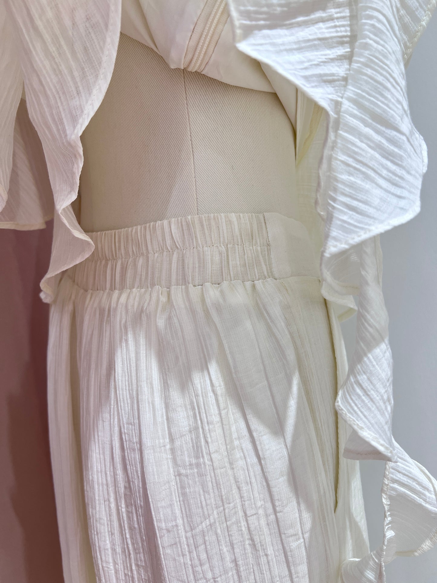 10984|独家定制仙气系列荷叶吊带上衣套装裤