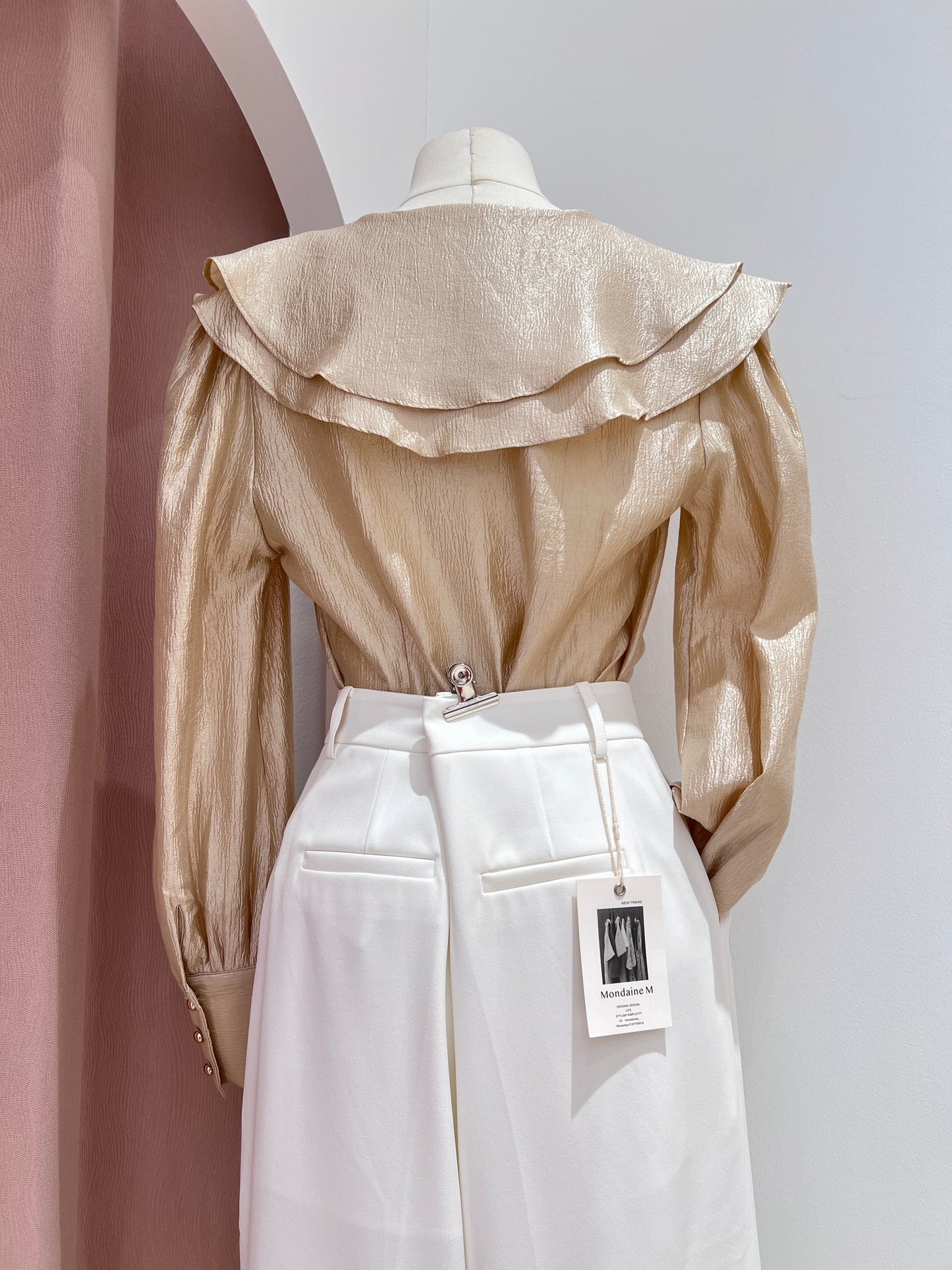 Top 10688|法式荷叶边长袖上衣